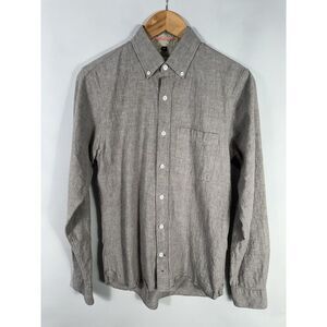 Apolis Global‎ Citizen Men's XS Gray Long Sleeve Cotton Flax Blend Shirt